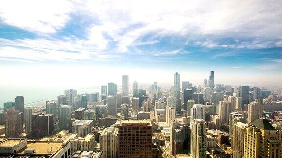 高清延时:空中芝加哥城市景观美国
