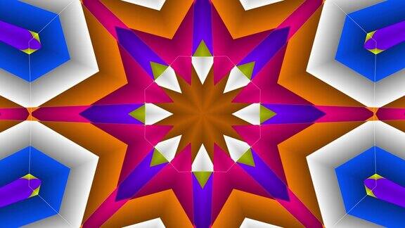 抽象循环万花筒背景-各种颜色的几何形状