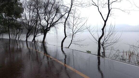 雨天的城市景观