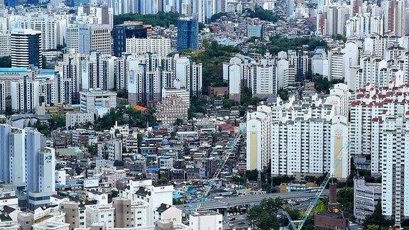鸟瞰图首尔城市韩国首尔