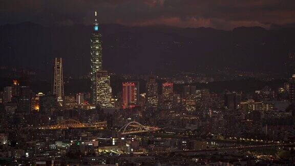 台湾日落市景