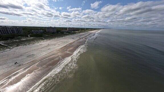 佛罗里达美国海滩的空中FPV镜头