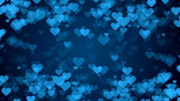 心形框架在蓝色背景抽象的情人节卡片