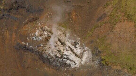冰岛火山和地热景观与喷气孔