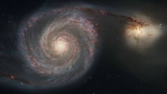 4K美国宇航局Cinemagraph收集-M51漩涡星系与同伴