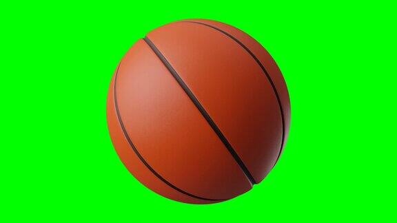 篮球在绿色色度键上