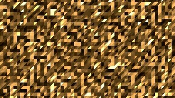 抽象多边形几何曲面低多边形运动背景移动黄金三角形4K