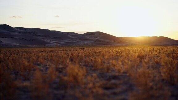 日落时分的戈壁沙漠美景
