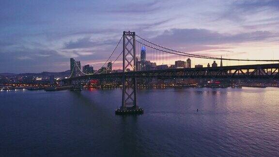 旧金山日落时分的城市景观