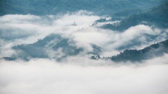 4K时间推移-云景山与日出在泰国