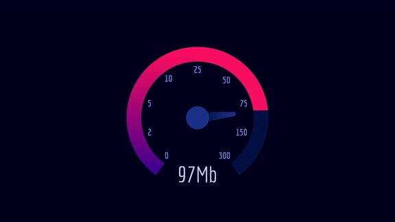 速度表网速50mb100mb300mb粉色刻度