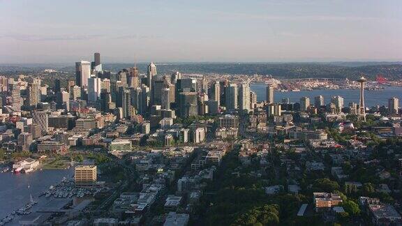 西雅图市中心鸟瞰图