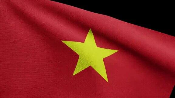 3DAlpha频道越南国旗迎风飘扬越南吹旗绸