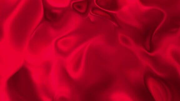 红色金属波液体背景魅力缎熔岩纹理3D渲染循环4k