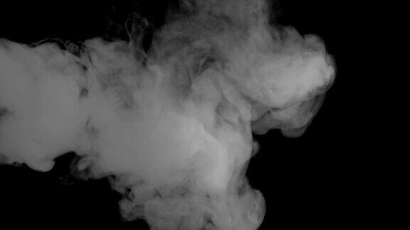 黑色背景下烟雾的无缝运动烟雾的氛围