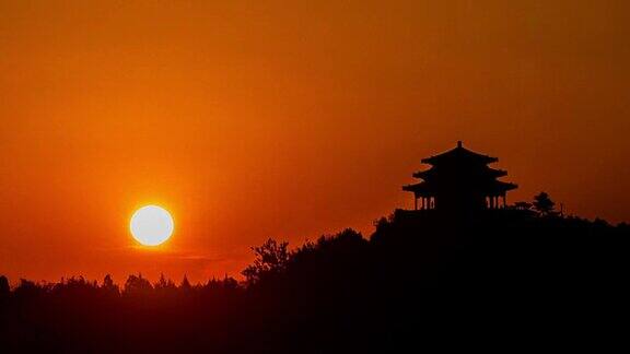 北京景山公园的日出