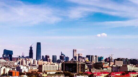 鸟瞰中国北京间隔拍摄