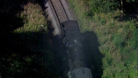 塞文谷铁路-鸟瞰图-英格兰什罗普郡切尔马什英国