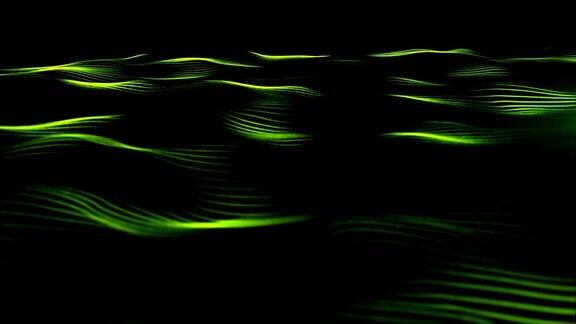 数字抽象闪烁绿色和淡绿色颗粒波运动背景