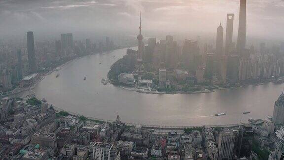 中国上海的无人机视野