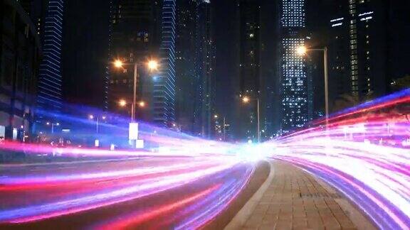 尖峰时刻交通快速移动快速移动的交通驱动时间流逝移动快速光道路车道效应线光cg