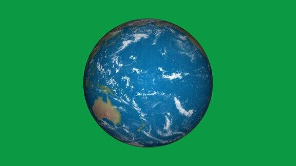 《世界行星地球》在绿色屏幕动画中旋转循环动画