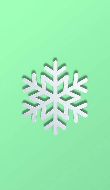 雪花在绿色复制空间背景动画素材视频-圣诞节新年冬天购物市场营销企业和商业-贺卡动画-包括绿色屏幕的色彩键控