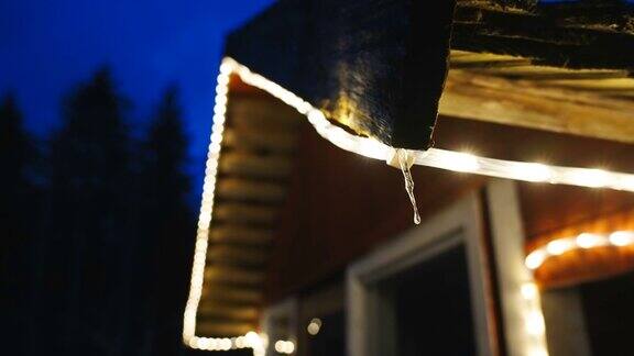 近距离观察爱沙尼亚的圣诞LED灯