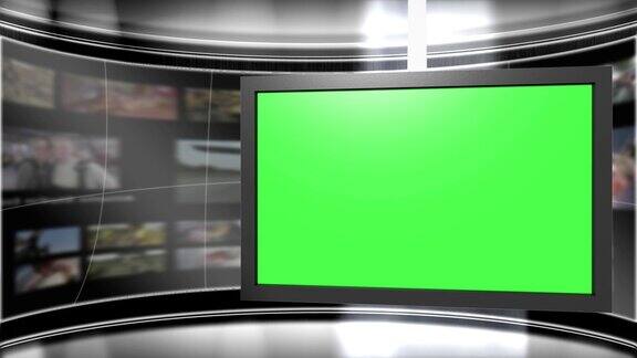 绿屏虚拟新闻工作室2模板