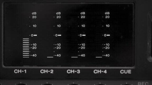 放大带有多个音频通道的视频播放器的音量计音量计以分贝表示声音的强度