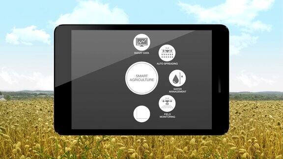 智能农业智能农业信息图形图标在智能平板智能平板物联网4工业revolution.4