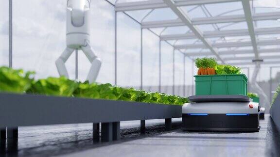 AI智能机器人农民概念农业科技自动化