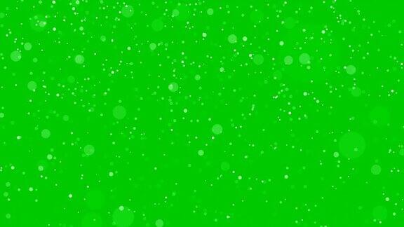 落雪被隔离在绿色(循环4k+色度键)