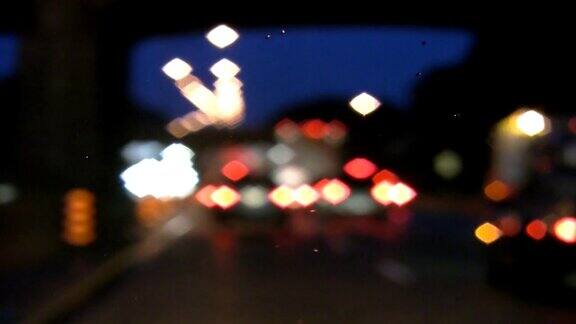 高速公路散焦红绿灯
