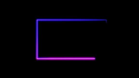 最佳抽象无缝背景蓝紫光谱环动画紫外光4k发光氖气线