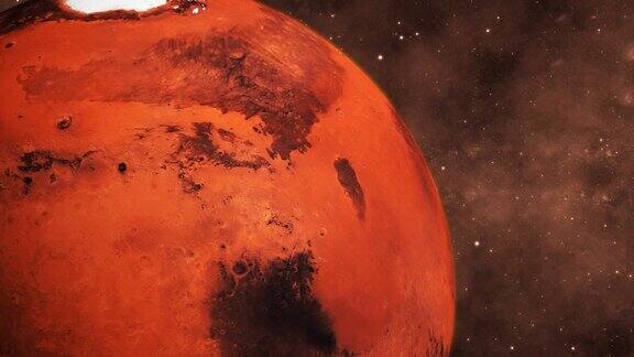 火星旋转三维行星视图恒星空间星系