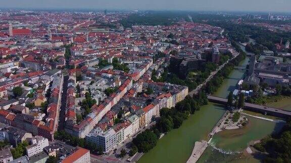 巴伐利亚州慕尼黑市中心鸟瞰图