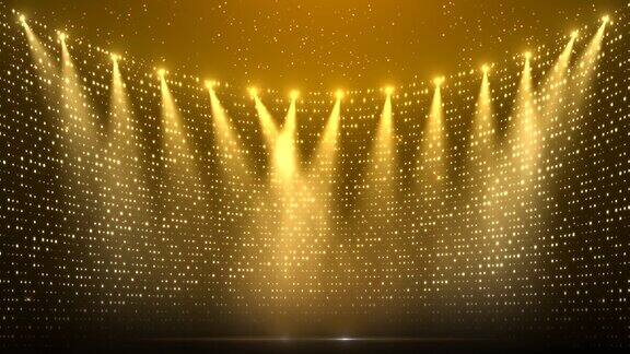 4K金粒子光点闪烁颁奖晚会舞台背景聚会派对
