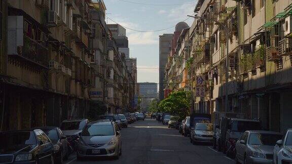 日落时分台北市交通街道全景4k台湾