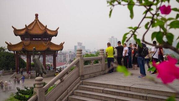 武汉市著名的黄鹤寺旅游城市景观全景4k时间流逝中国