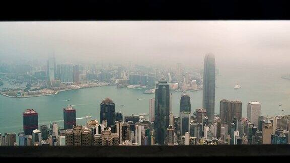 4K时光流逝:香港的城市风景时光流逝城市和建筑公司的建筑平移风格香港-短片