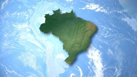 地球变焦以巴西为中心(阿尔法哑光)