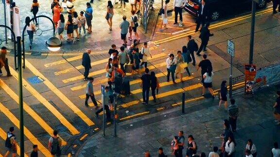 时间流逝香港繁忙人行横道的视频