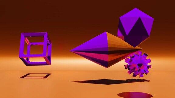 创意立方体几何运动图形三维动画