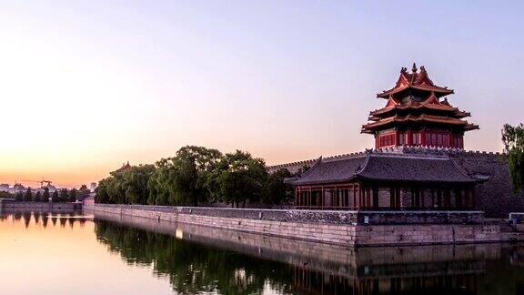 中国北京的护城河和皇宫