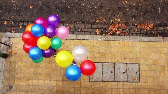 彩色氦气球儿童节