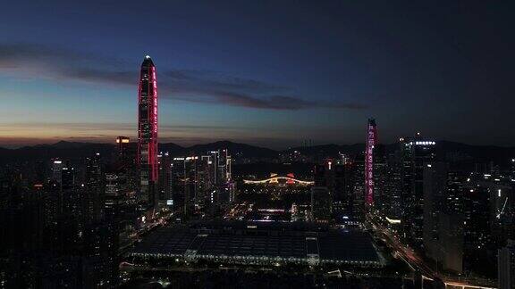 中国深圳市区夜景