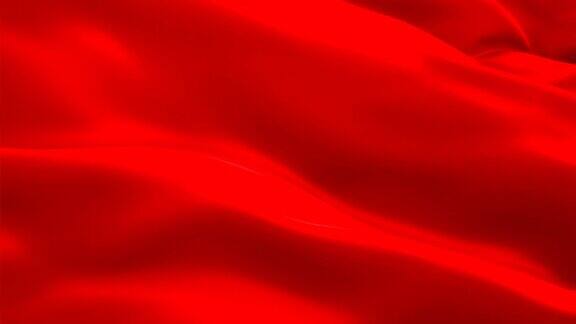 血红色背景旗帜视频在风中飘扬现实的背景红旗循环1080p全高清1920X1080镜头红色象征火、能量、战争、危险、力量、激情、爱