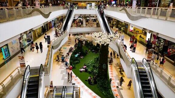 购物中心自动扶梯时光流逝