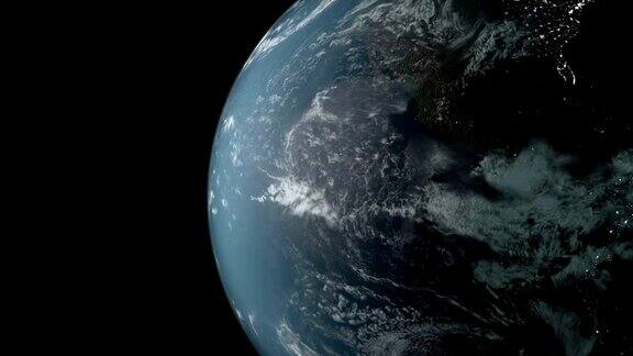 行星地球在太空中旋转